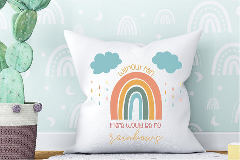 Without Rain There Would Be No Rainbows SVG-Little Girl SVG SVG Ikonart Design Shop 