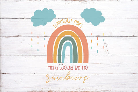 Without Rain There Would Be No Rainbows SVG-Little Girl SVG SVG Ikonart Design Shop 