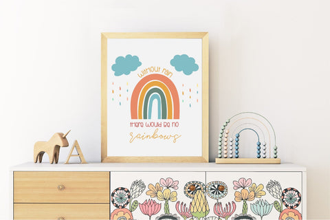 Without Rain There Would Be No Rainbows SVG-Little Girl SVG SVG Ikonart Design Shop 