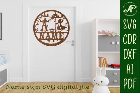 Wizard name sign svg laser cut template SVG APInspireddesigns 