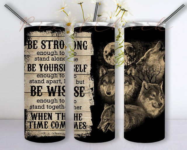 Wolf 20oz Skinny Tumbler Sublimation Designs for Straight, Tapered Tumbler Design, PNG Digital Download Sublimation PixelChick 
