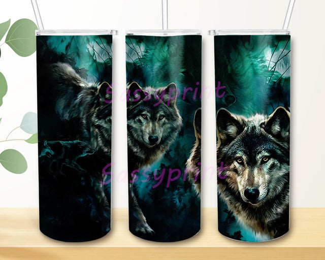 Wolf 20oz Skinny Tumbler Sublimation Designs Wolf Tumbler for Straight/Tapered Tumbler PNG File Digital Download Sublimation sassyprint 
