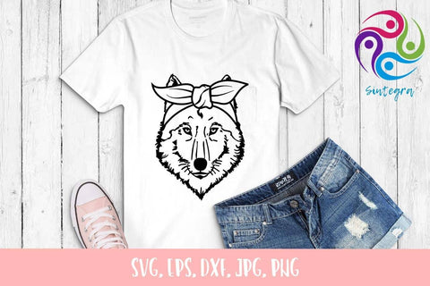 Wolf Bandana Svg, Wolf Scarf SVG SVG Sintegra 