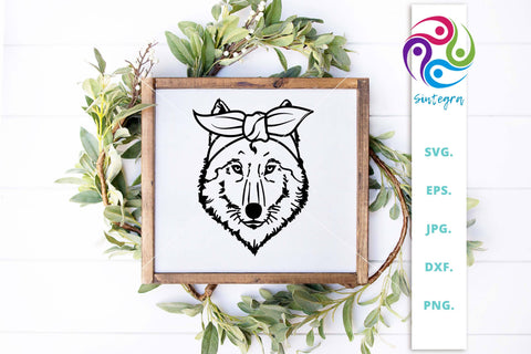 Wolf Bandana Svg, Wolf Scarf SVG SVG Sintegra 