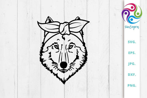 Wolf Bandana Svg, Wolf Scarf SVG SVG Sintegra 
