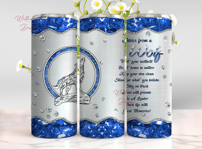 Wolf Coffee Tumbler Jewelry Style, Wolf Tumbler Png, Wolf 20 oz Skinny Tumbler Sublimation Designs Sublimation WillowSageDesign 