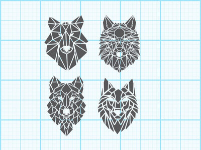 Wolf head Geomatical Print SVG Johan Ru designs 