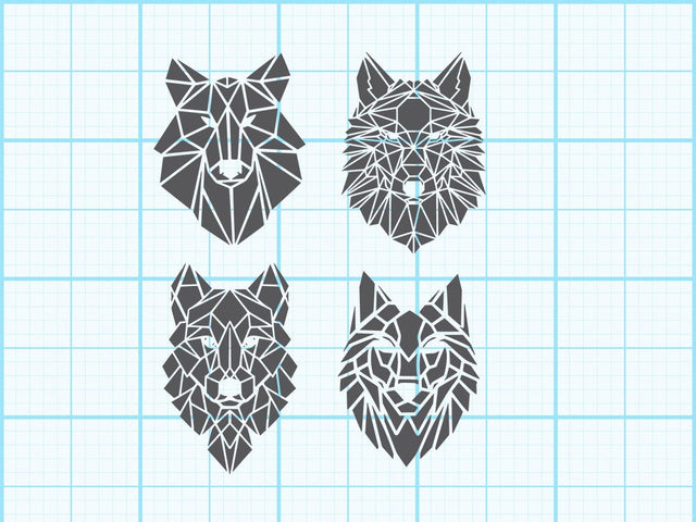 Wolf head Geomatical Print SVG Johan Ru designs 