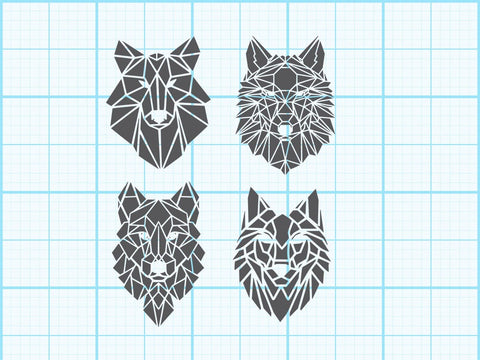 Wolf head Geomatical Print SVG Johan Ru designs 