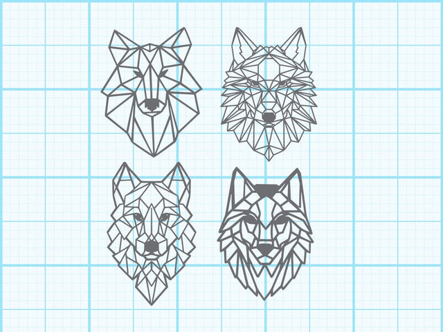 Wolf head Geomatical Print SVG Johan Ru designs 