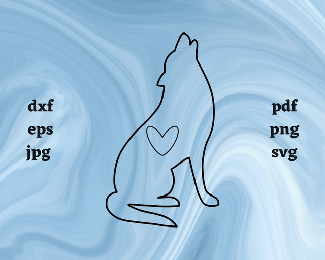 Wolf Heart SVG Cut File SVG Northern Light SVG 