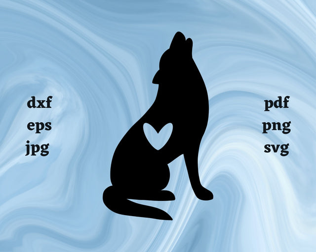 Wolf Heart SVG Cut File SVG Northern Light SVG 