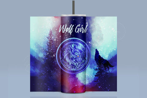 Wolf Howling Tumbler, Wolf Tumbler, 20oz Skinny Tumbler, Sublimation Designs PNG File, Digital Download, Seamless Sublimation Skinny Wrap Sublimation Syre Digital Creations 
