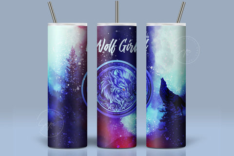 Wolf Howling Tumbler, Wolf Tumbler, 20oz Skinny Tumbler, Sublimation Designs PNG File, Digital Download, Seamless Sublimation Skinny Wrap Sublimation Syre Digital Creations 