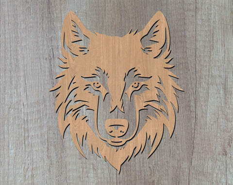 Wolf Laser SVG Cut File, Wolf Glowforge File, Wolf DXF, Wolf Wall Art SVG SVG HappyDesignStudio 
