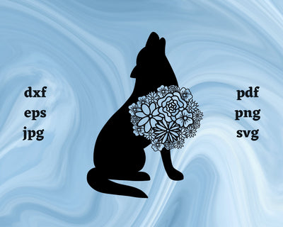 Wolf Mandala SVG Cut File SVG Northern Light SVG 