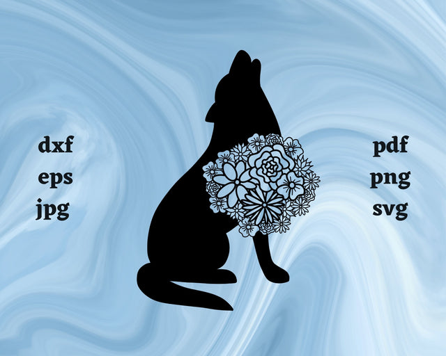 Wolf Mandala SVG Cut File SVG Northern Light SVG 