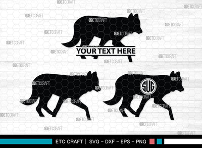 Wolf Monogram, Wolf Silhouette, Wolf SVG, Growling Wolf Svg, Howling Wolf Svg, Wolf Head Svg, Wolves Svg, SB00332 SVG ETC Craft 