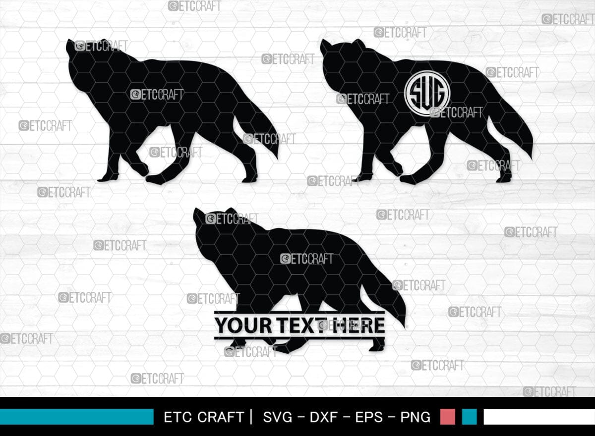 Wolf Monogram, Wolf Silhouette, Wolf SVG, Growling Wolf Svg, Howling ...