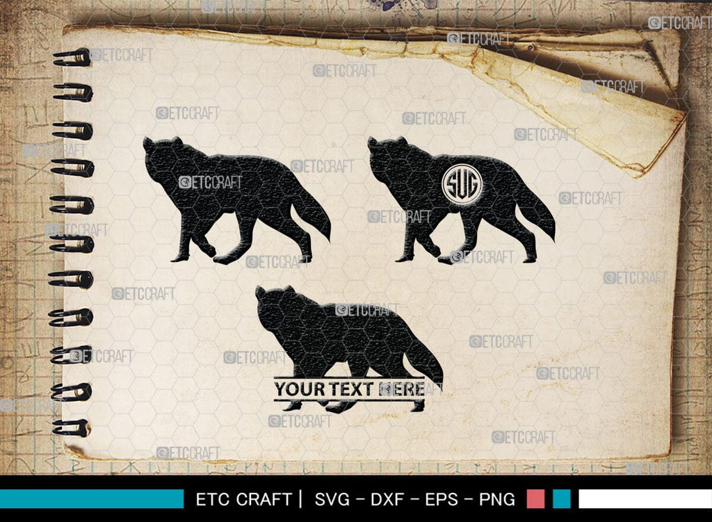 Wolf Monogram, Wolf Silhouette, Wolf SVG, Growling Wolf Svg, Howling ...