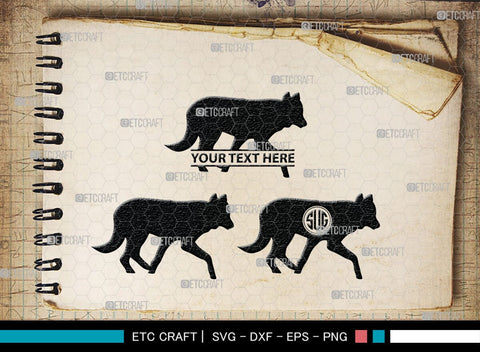 Wolf Monogram, Wolf Silhouette, Wolf SVG, Growling Wolf Svg, Howling Wolf Svg, Wolf Head Svg, Wolves Svg, SB00332 SVG ETC Craft 