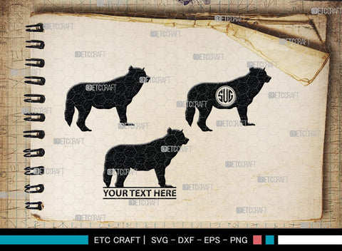 Wolf Monogram, Wolf Silhouette, Wolf SVG, Growling Wolf Svg, Howling Wolf Svg, Wolf Head Svg, Wolves Svg, SB00332 SVG ETC Craft 