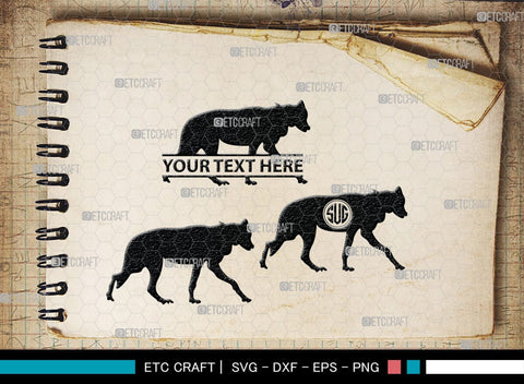 Wolf Monogram, Wolf Silhouette, Wolf SVG, Growling Wolf Svg, Howling Wolf Svg, Wolf Head Svg, Wolves Svg, SB00332 SVG ETC Craft 
