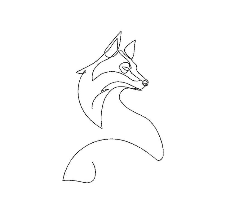 Wolf one line Machine Embroidery Design Embroidery/Applique DESIGNS Canada Embroidery 