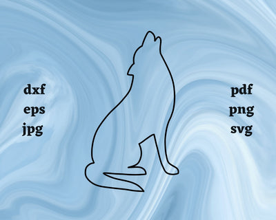 Wolf Outline SVG Cut File SVG Northern Light SVG 