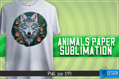 Wolf Paper Sublimation | PNG 300 DPI Sublimation Fly Design 