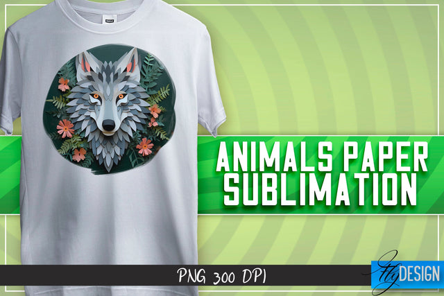 Wolf Paper Sublimation | T-Shirt Design Sublimation Fly Design 