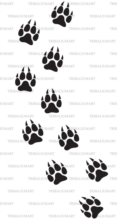 Wolf paw print track SVG TribaliumArtSF 
