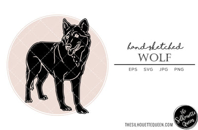 Wolf Sketch Vector SVG Loveleen Kaur 