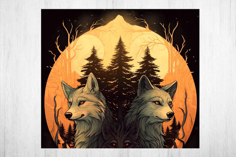 Wolf Sublimation Wrap. Tumbler Wrap Sublimation 20 oz. Sublimation Samaha Design 