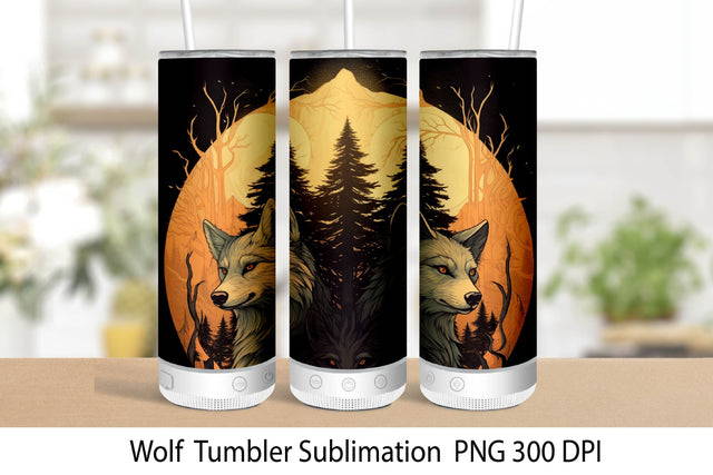 Wolf Sublimation Wrap. Tumbler Wrap Sublimation 20 oz. Sublimation Samaha Design 