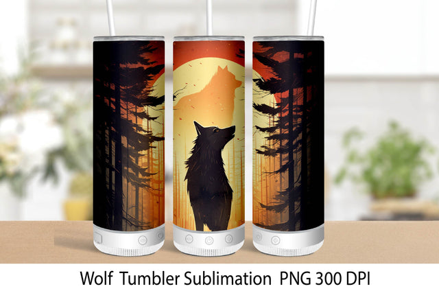 Wolf Sublimation Wrap. Tumbler Wrap Sublimation 20 oz. Sublimation Samaha Design 