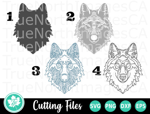 Wolf SVG | 3D Layered Mandala SVG TrueNorthImagesCA 