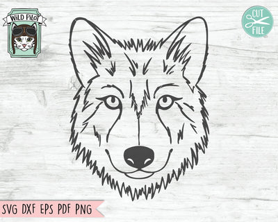 Wolf SVG File, Wolf Cut File, Animal Face SVG, Cute Wolf SVG, Wolf Face SVG, Animal SVG File, Animal Face Cut File, Wild Animals SVG, Dog SVG File SVG Wild Pilot 