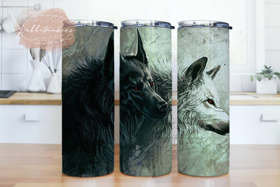 Wolf Tumbler, 20oz Skinny Tumbler, Sublimation Designs for Straight/Tapered Tumbler, Wolf PNG File, Digital Download, Wolf Tumbler Sublimation Rabbitmakies 