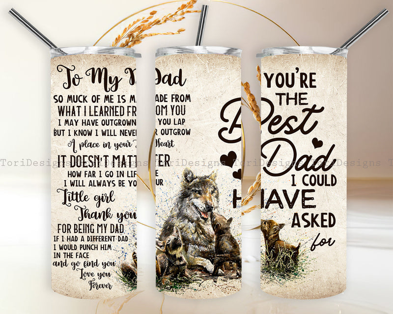 Wolf Tumbler for Straight/Tapered File Digital Download Sublimation ToriDesigns 