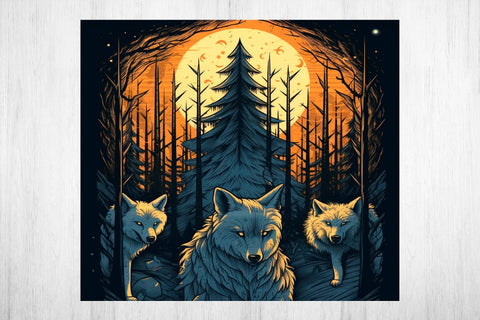 Wolf Tumbler Sublimation. Tumbler Wrap Sublimation 20 oz Sublimation Samaha Design 