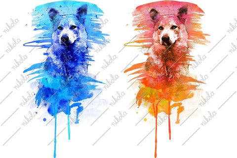 Wolf Watercolor Clipart Sublimation, PNG Sublimation nikola 