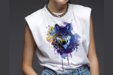 Wolf Watercolor Sublimation Clipart PNG JPG Sublimation nikola 