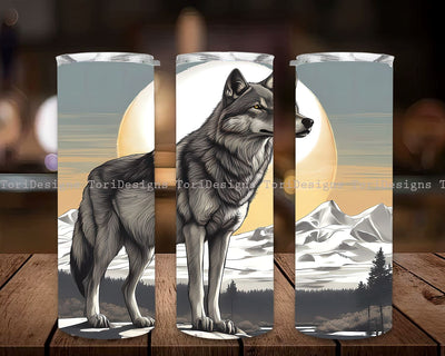 Wolf Watercolor Tumbler Wrap png, Wolves Tumbler Wrap Design PNG, Animal Tumbler Design, Instant Digital Download Sublimation ToriDesigns 