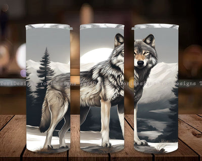 Wolf Watercolor Tumbler Wrap png, Wolves Tumbler Wrap Design PNG, Animal Tumbler Design, Instant Digital Download Sublimation ToriDesigns 