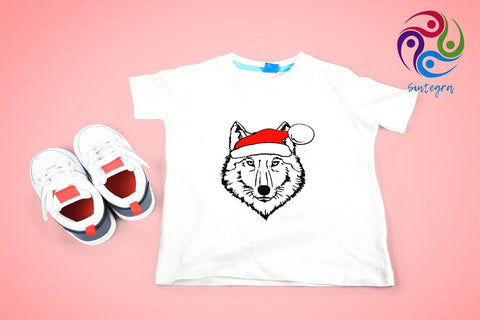 Wolf with Santa Hat svg cut file SVG Sintegra 