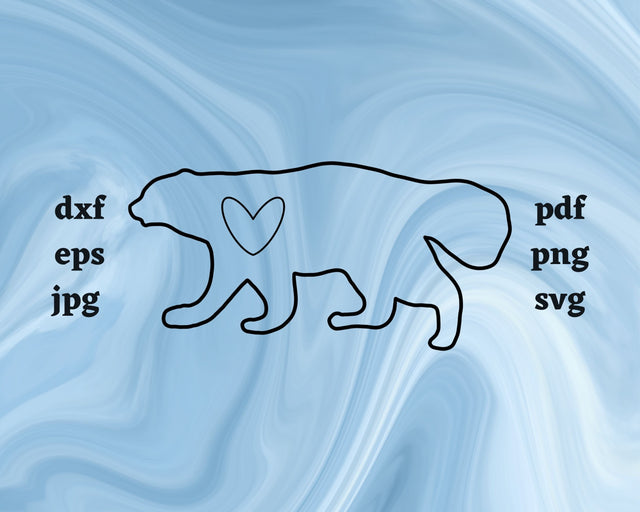 Wolverine Heart SVG Cut File SVG Northern Light SVG 