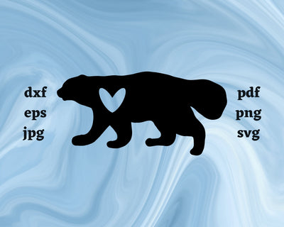 Wolverine Heart SVG Cut File SVG Northern Light SVG 