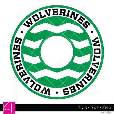 Wolverines Chevron Monogram Frame SVG Kelly Lollar Designs 
