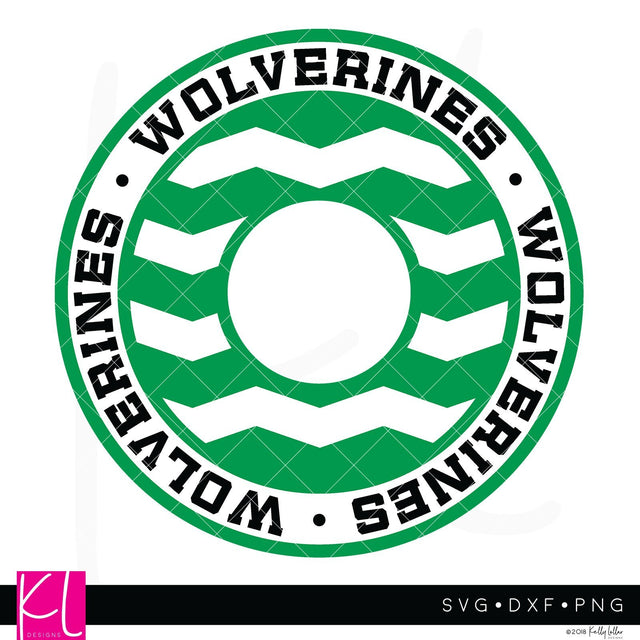 Wolverines Chevron Monogram Frame SVG Kelly Lollar Designs 